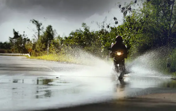 Riding a Motorcycle in the Rain